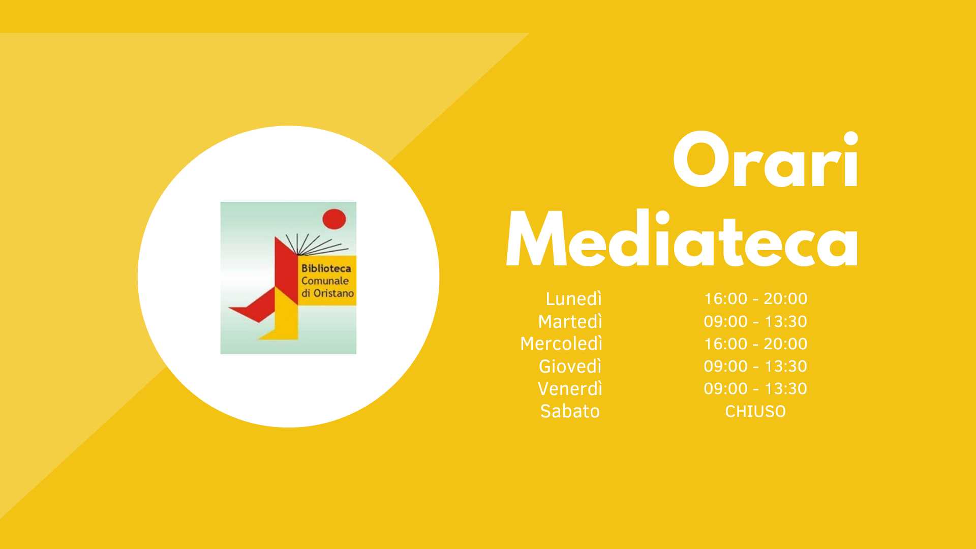 Visualizza la notizia: Orari Estivi Mediateca