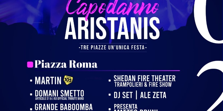 Capodanno Aristanis 2020 - Tre Piazze un’unica Festa